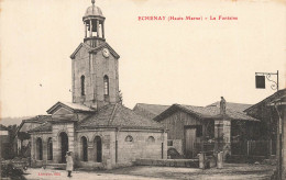 échenay * Place Du Village Et La Fontaine * église Villageois - Autres & Non Classés
