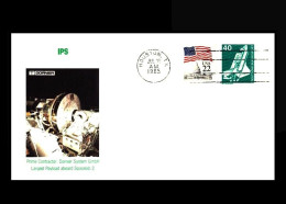 USA: 'Space-Shuttle Challenger STS-51F – Spacelab-2 – Pointing System [IPS] By Dornier, 1985' [German/American Stamps] - United States