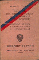 Carte Professionnelle, Ministere Des Transports, Aeroport De Paris, Aeroport Du Bourget - Ohne Zuordnung