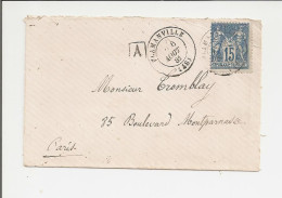 Lettre De Flamanville (La Manche) Pour Paris De 1881 - Type Sage - 1876-1898 Sage (Type II)