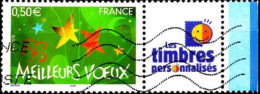 France Poste Obl Yv:3726A Mi: Meilleurs Vœux Bord De Feuille (Lign.Ondulées) - Used Stamps
