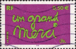 France Poste Obl Yv:3637 Mi:3781I Ben Un Grand Merci (Lign.Ondulées) - Gebraucht