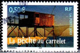 France Poste Obl Yv:3560 La Pêche Au Carrelet (Beau Cachet Rond) - Oblitérés