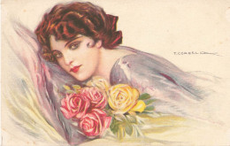 T. CORBELLA * CPA Illustrateur Corbella Italia Italien * Série 250-6 * Mode Femme Fleurs Coiffure - Corbella, T.