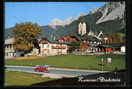 AK Ramsau /Dachstein, Ortsansicht Im Bergidyll, Mit VW Bulli  - Autres & Non Classés
