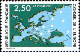 France Service N** Yv:106 Mi:49 Carte De L'Europe - Mint/Hinged