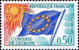 France Service N** Yv: 33 Mi:15 Drapeau Européen - Ungebraucht
