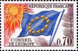 France Service N* Yv: 35 Mi:14 Drapeau Européen (sans Gomme) - Ongebruikt
