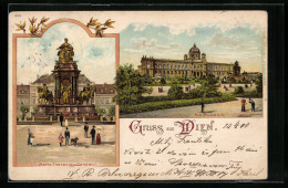 AK Wien I, K.k. Museum, Das Maria Theresia-Denkmal  - Autres & Non Classés