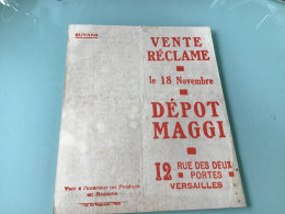 BUVARD - DÉPOT MAGGI. VENTE RÉCLAME Le 18 Novembre - Lebensmittel