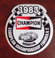 Autocollant Champion 1983 European Championship Formula 2 Donington - Stickers
