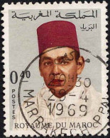 Maroc Poste Obl Yv: 543 Mi:608 Hassan II Burnous Marrakech 29-4-1969 (TB Cachet à Date) - Marruecos (1956-...)