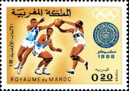 Maroc Poste N* Yv: 573 Mi:636 Mexico Basket Ball (sans Gomme) - Marruecos (1956-...)