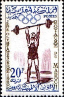 Maroc Poste N* Yv: 416 Mi:465 Jeux Olympiques Rome Haltérophilie (Trace De Charnière) - Marruecos (1956-...)