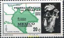 182401 MNH MEXICO 1974 150 ANIVERSARIO DE LA FEDERACION DE CHIAPAS - Mexico