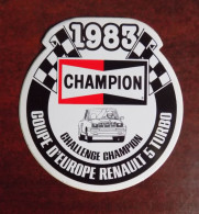 Autocollant Champion 1983 Coupe D'Europe Renault 5 Turbo - Pegatinas