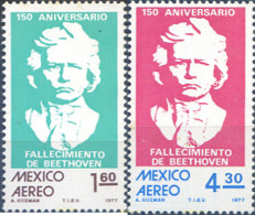 182584 MNH MEXICO 1977 150 ANIVERSARIO DE LA MUERTE DE LUDWIG VAN BEETHOVEN - Mexico