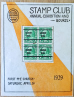 Feuillet Stamp Timbre Préoblitéré Precancel Jackson Mich. 1939 - Precancels