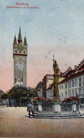 STRAUBING - JAKOBSBRUNNEN MIT STADT-TURM - CARTOLINA FP SPEDITA NEL 1926 - Straubing