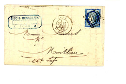 Courrier Facture An 1874 Toiles BIGO DESOBLAIN Rue Du Molinel à LILLE 59 NORD Pour REVERS à MONTLIEU 17 - 1871-1875 Ceres