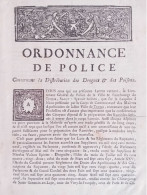 ORDONNANCE DE POLICE CONCERNANT LA DISTRIBUTION DES DROGUES ET POISONS TROYES 1753 MAITRES APOTHICAIRES REMEDES - Decreti & Leggi