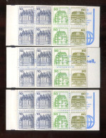 "BERLIN" 1982, Markenheftchen Mi. MH 13a OZ, 13b OZ Und 13c OZ ** (L2002) - Booklets