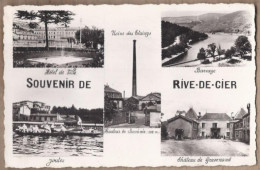 CPSM 42 - RIVE DE GIER - SOUVENIR DE - TB CP Multivue Dont Joutes , Usine Des EDtaings , Chateau De Gravenand Etc... - Rive De Gier