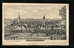 Künstler-AK Obernberg, Totalansicht Mit Schloss Um 1640  - Sonstige & Ohne Zuordnung