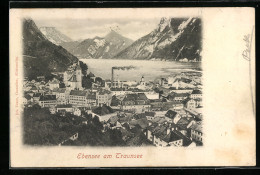 AK Ebensee Am Traunsee, Ortsansicht Mit Qualmendem Hochofen  - Andere & Zonder Classificatie