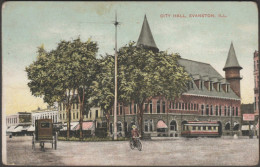 City Hall, Evanston, Illinois, 1908 - SH Knox Postcard - Other & Unclassified