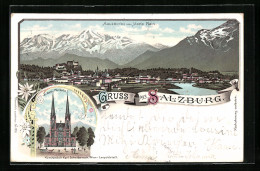 Lithographie Salzburg, Wallfahrtskirche Maria Plain, Totalansicht  - Otros & Sin Clasificación