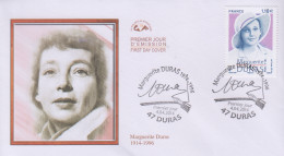 Enveloppe   FDC  1er  Jour    FRANCE   Marguerite   DURAS   2014 - 2010-2019