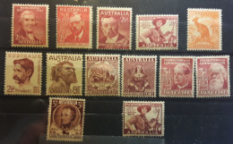 AUSTRALIA 1947 - 1951, Commémoratifs Petit Format  13 Timbres Entre Yvert No 146 - 179 , Neufs / * MH , TB - Mint Stamps