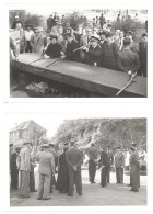 2 Grandes Photos Groupe De Militaires, Soldats Gradés, Madagascar ? Tir Fête Foraine - Guerre, Militaire