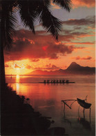 POLYNESIE FRANCAISE - Hoe Te Vaa - Coucher De Soleil - Animé - Bateau - La Mer - Carte Postale - Frans-Polynesië