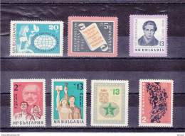 BULGARIE 1963  Yvert 1182-1183 + 1192-1193 + 1205-1207, Michel 1375-1376 + 1386-1387 + 1404-1406  NEUF** MNH - Ongebruikt