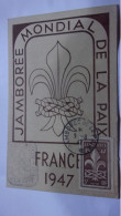 Jamborée Mondial De La Paix France 1947 CAD 9 8 47 Cachet Association Du Jamborée YT 787 Scoutisme Scout Fleur Lys - 1940-1949