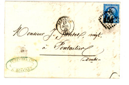 Courrier Facture An 1866 Roulage TH. DEPREZ ( Farines Moulin D'avanne ) à BESANCON 25 Doubs Pour SANTET à PONTARLIER - 1863-1870 Napoleon III With Laurels