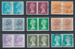 GB - Lot De 18 Timbres En Paires (o) - Machins