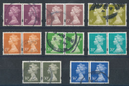 GB - Lot De 16 Timbres En Paires (o) - Machin-Ausgaben