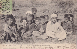 Native Kids In A Village North Vietnam 1904 P. Used Hanoi Close Up - Andere & Zonder Classificatie