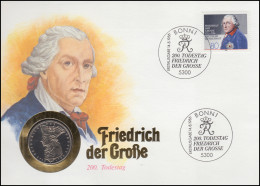 Numisbrief Friedrich Der Große, 5 DM / 80 Pf., ESST Bonn 14.8.1986 - Numismatische Enveloppen