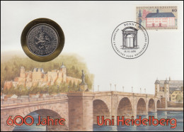 Numisbrief Universität Heidelberg, 5 DM / 80 Pf., ESST Bonn 16.10.1986 - Invii Numismatici