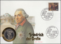 Numisbrief Friedrich Der Große, 5 DM / 80 Pf., ESST Berlin 14.8.1986 - Invii Numismatici