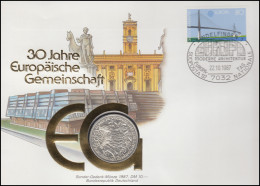Numisbrief Europäische Gemeinschaft, 10 DM / 80 Pf., SST Sindelfingen 22.10.1987 - Coin Envelopes