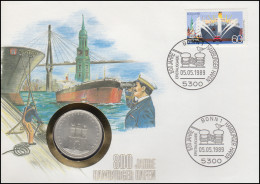 Numisbrief Hamburger Hafen, 10 DM / 60 Pf., ESST Bonn 5.5.1989 - Coin Envelopes