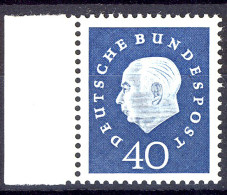 305 Heuss III 40 Pf Seitenrand Li. ** Postfrisch - Unused Stamps