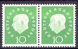 303 Heuss III 10 Pf Waag. Paar ** Postfrisch - Unused Stamps