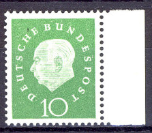 303 Heuss III 10 Pf Seitenrand Re. ** Postfrisch - Ungebraucht