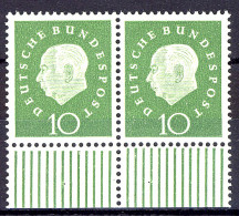 303 Heuss III 10 Pf Paar UR ** Postfrisch - Unused Stamps